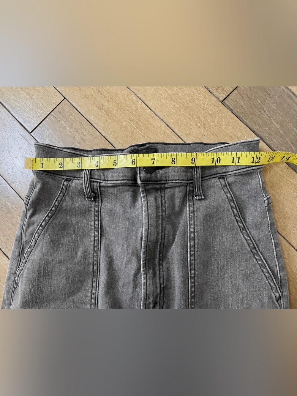 MOTHER Wrapper Patch Springy Ankle Gray Denim Jogger Jeans Size 25 - Picture 9 of 11